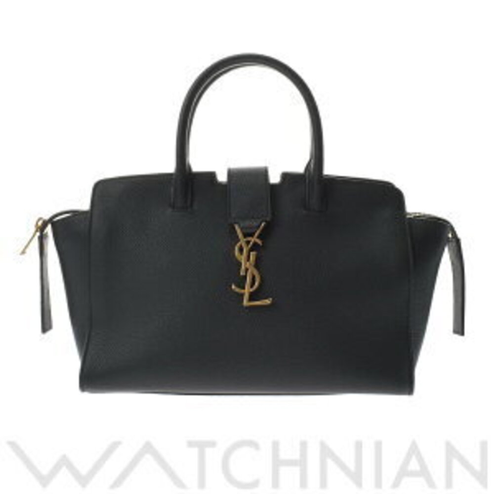 Saint Laurent Downtown Baby Black Grain Leather Handbag